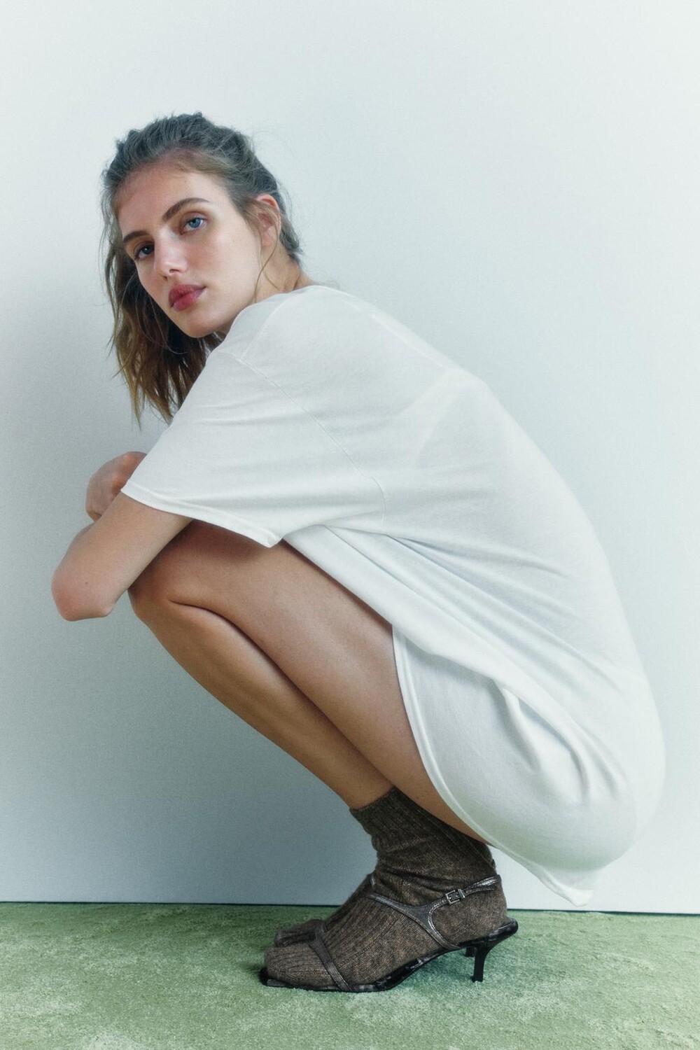 

Носки в рубчик ZARA, коричневый