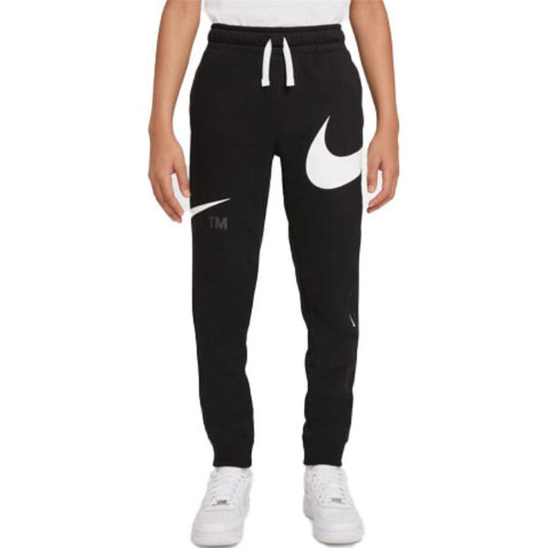 Брюки large logo printing knit sports pants/trousers/joggers boy black Nike, черный — фото 3