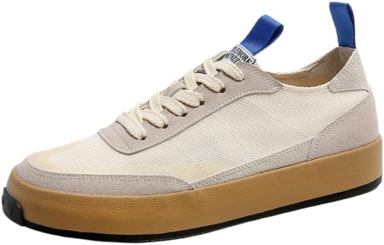 

Мужские дышащие сетчатые кроссовки - шнуровка, мягкая и удобная подкладка, противоскользящие, для ходьбы и тренировок Clolinde, бежевый