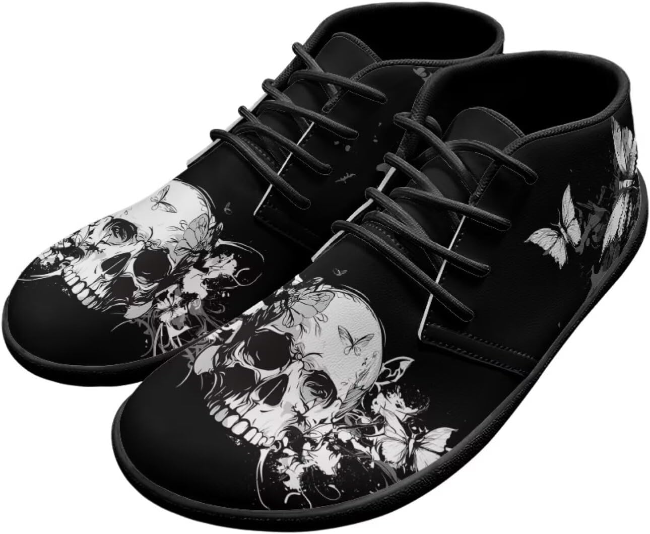 

Мужские ботинки Forchrinse Blood Skull, модные кроссовки, кожаные ботинки средней высоты на шнуровке, для прогулок и вождения, с подошвой EVA, белый