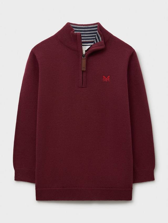 

Детский хлопковый джемпер с молнией Crew Clothing, Mid Red