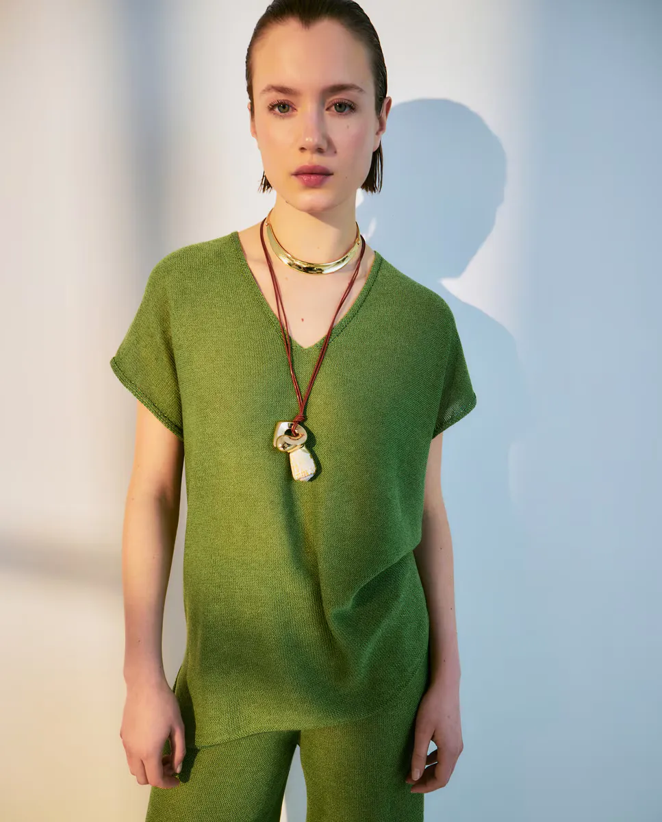 

Трикотажный топ туника Woman El Corte Inglés, цвет 580 Musgo