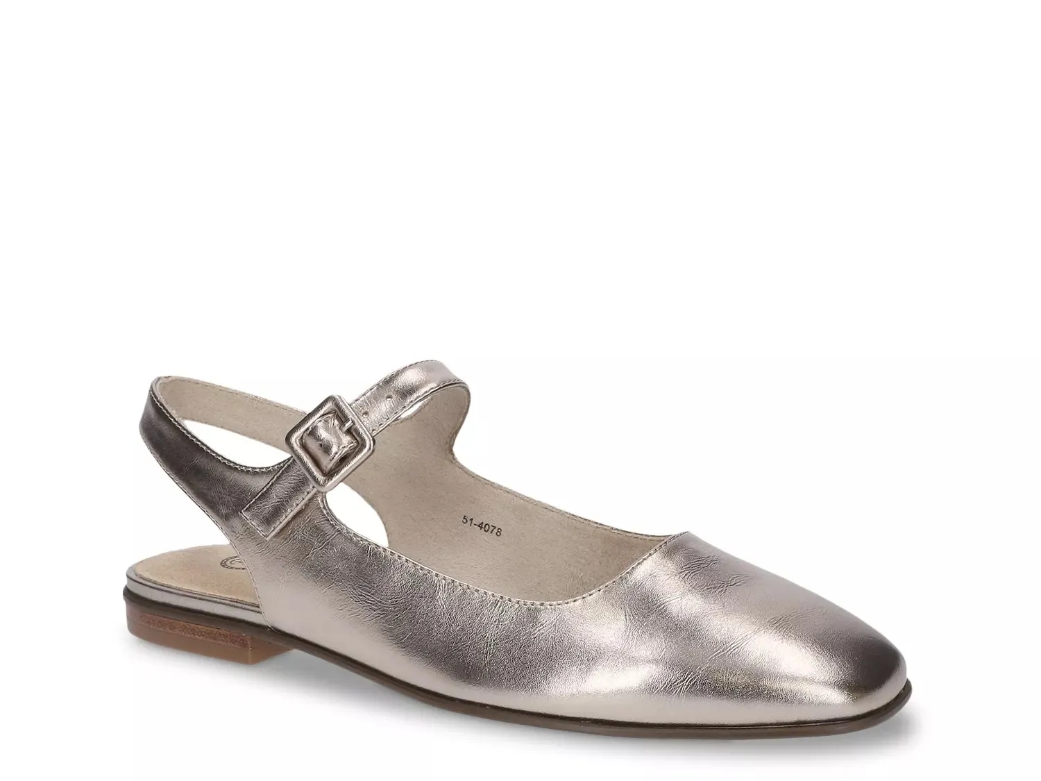 Туфли Bella Vita Andie Mary Jane Flat, кожа цвета шампанского, серебристого цвета