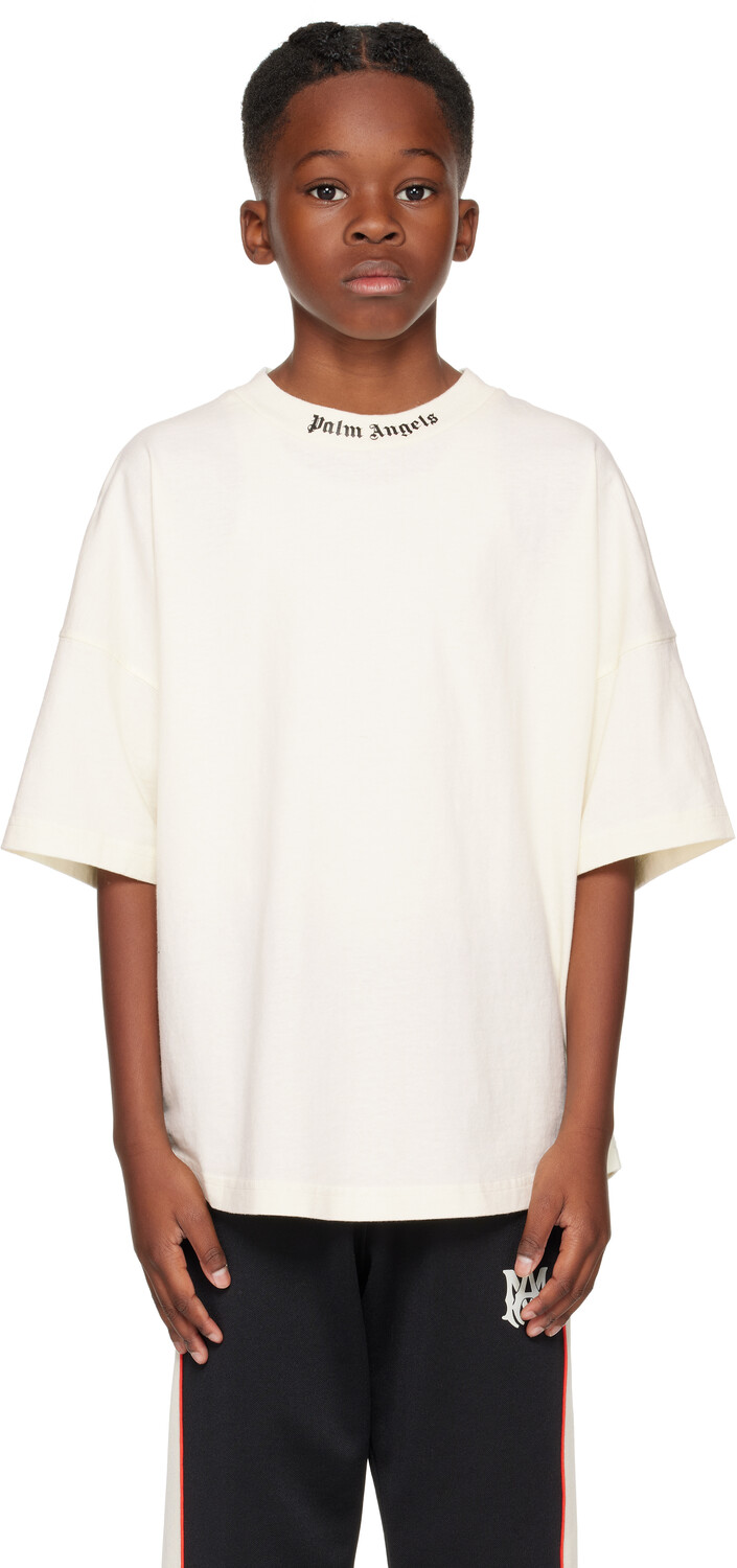 

Детская футболка Off-White Classic Overlogo Palm Angels, Butter/Black