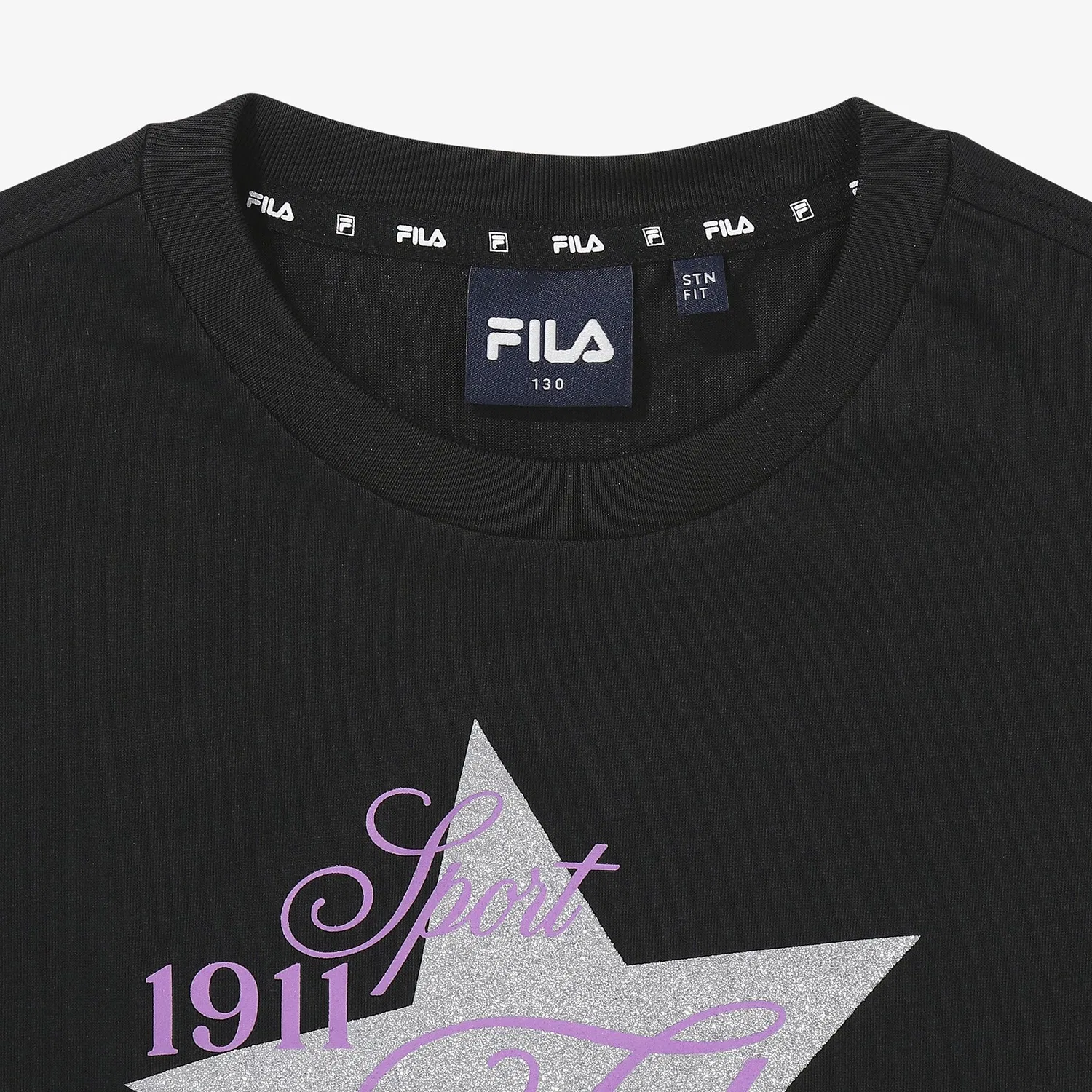 Детская укороченная футболка Twinkle Stitch чёрная от Fila Kids — фото 3