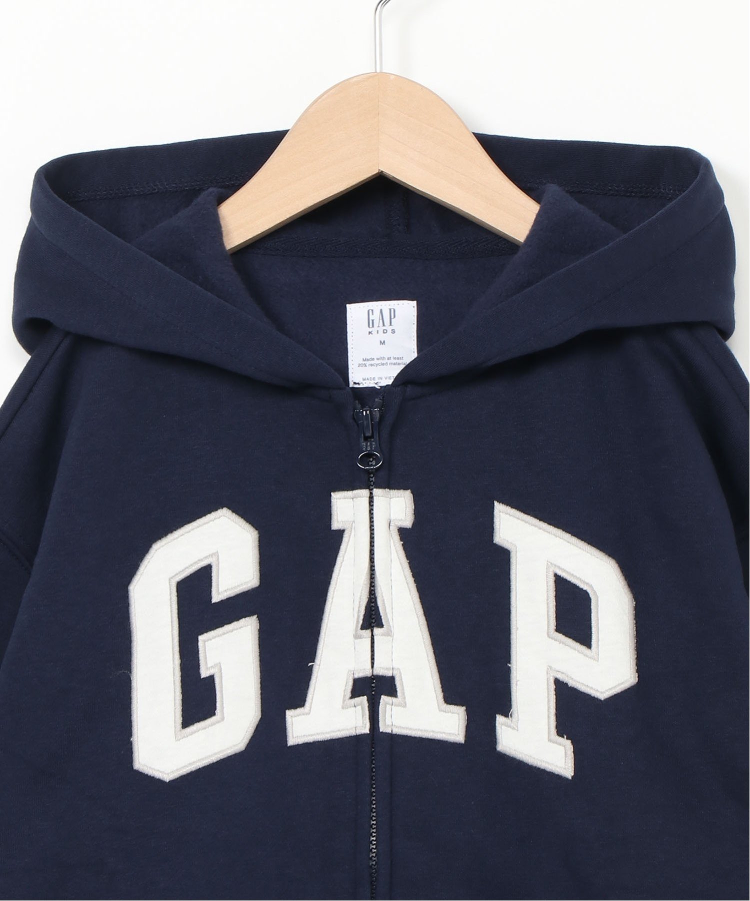 (K) Свободная толстовка на молнии с логотипом GAP (детская), TAPESTRY_NAVY — фото 4