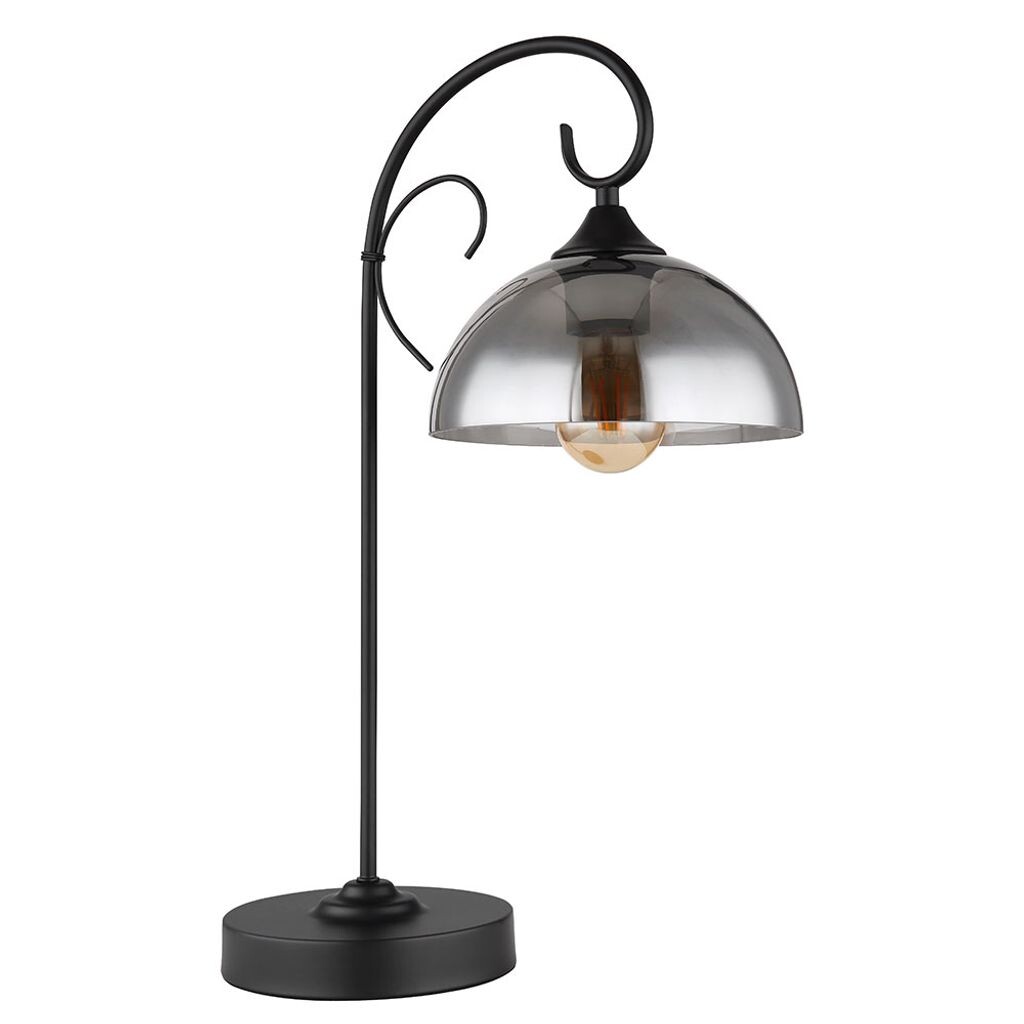 

Настольная лампа, металл, черный, дымчатое стекло, H 52 см Globo Lighting