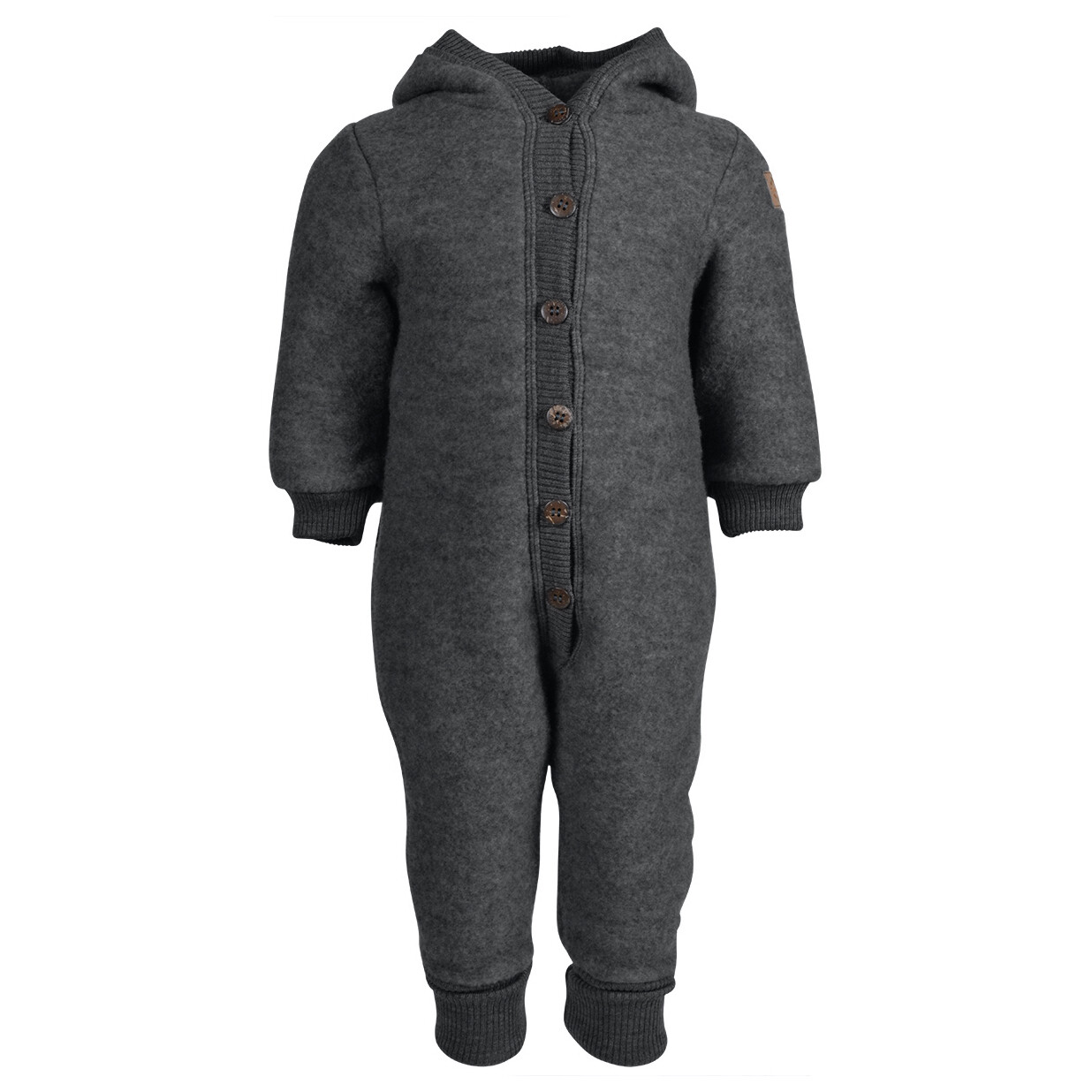

Комбинезон Mikk-Line Wool Baby Suit with Hood, цвет Anthracite Melange
