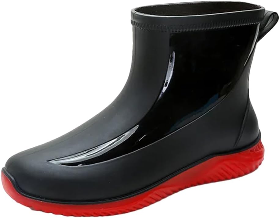 

Мужские и женские дождевые сапоги Wjnvfioo, противоскользящие, износостойкие, для активного отдыха на улице, водонепроницаемые безопасные обувь, красный