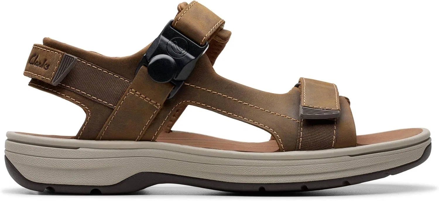 Мужские сандалии Clarks, удобные сандалии, Saltway Trail, Light Tan Lea