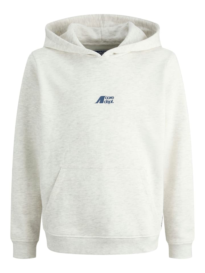 

JACK & JONES Junior Толстовка с капюшоном JCOTIER PRINT SWEAT HOOD JNR белого меланжевого цвета