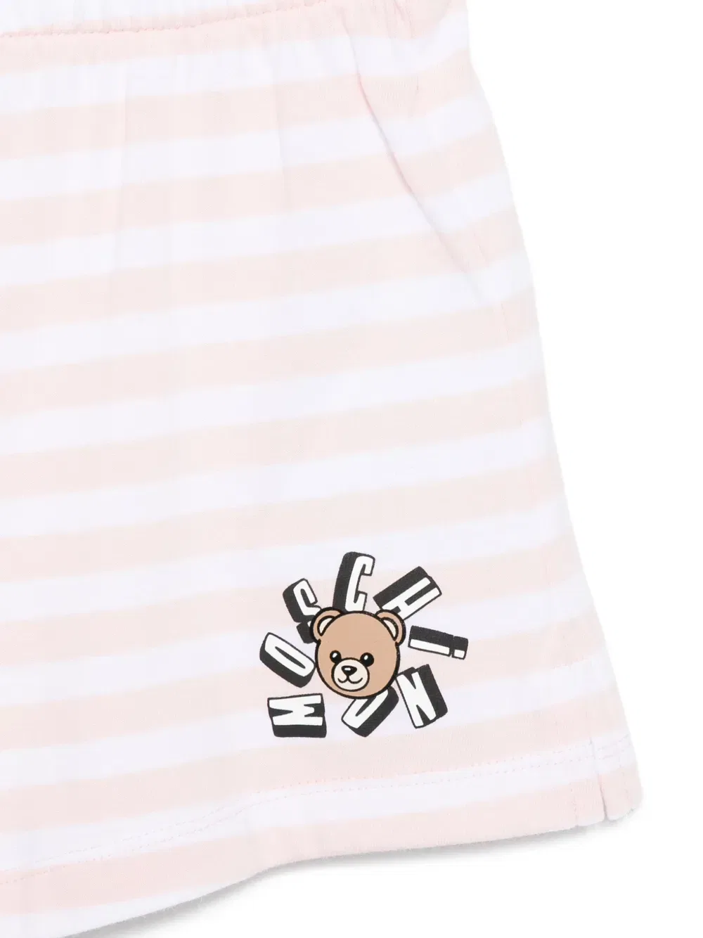 Комплект из полосатых шорт Moschino Kids, розовый — фото 3