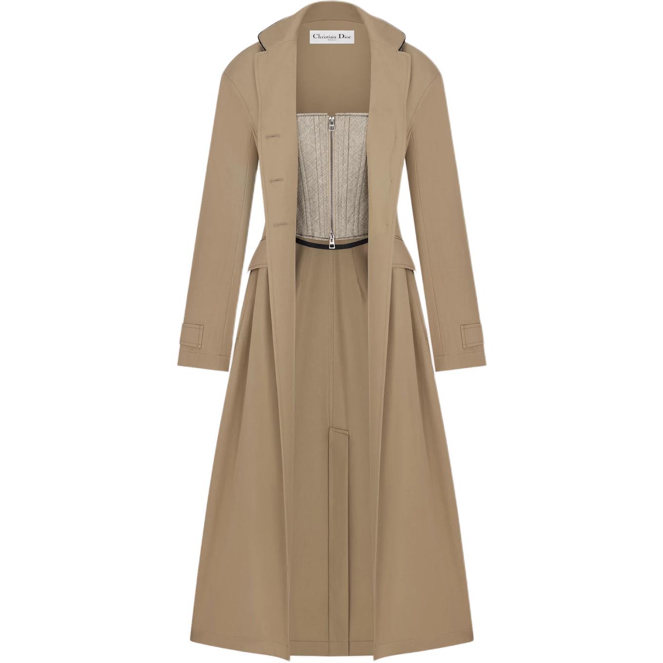 

Кристиан интегрированный корсет тренч DIOR, хаки