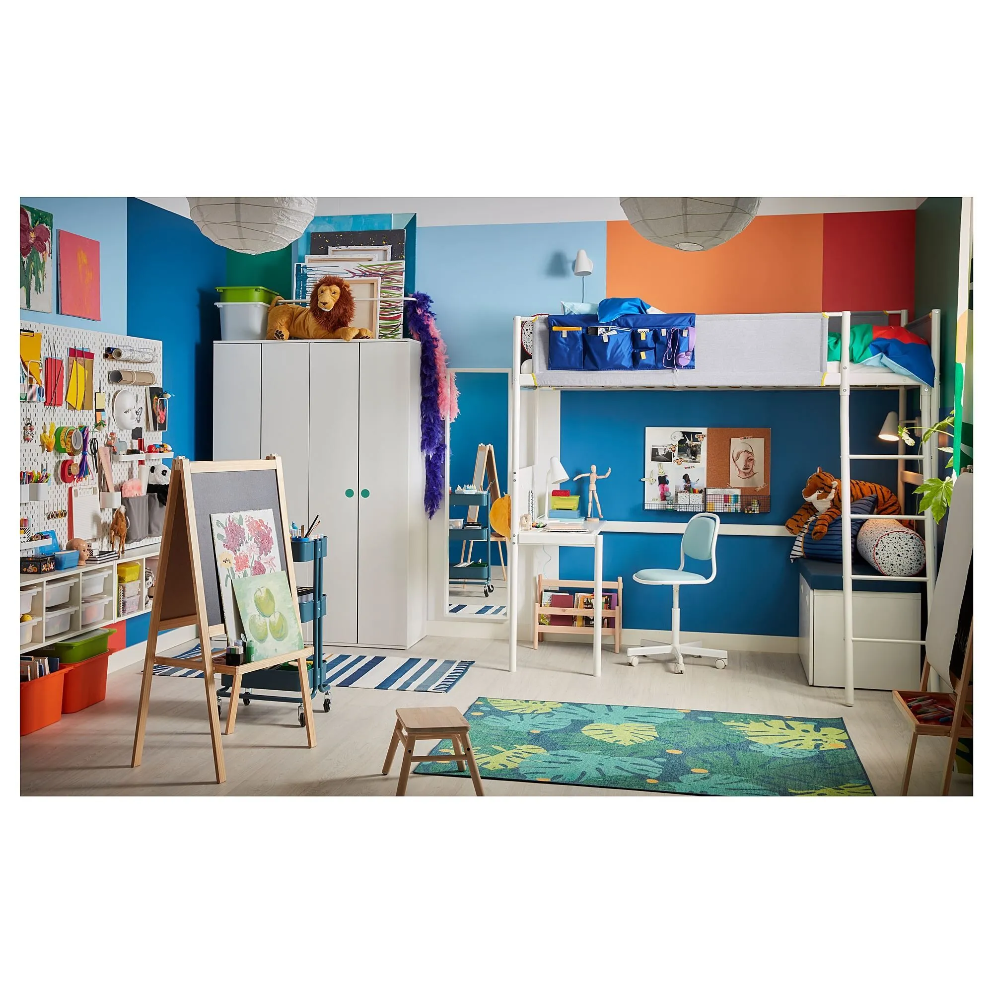 Кровать-чердак IKEA VITVAL, 90х200 см, белый/светло-серый — фото 4