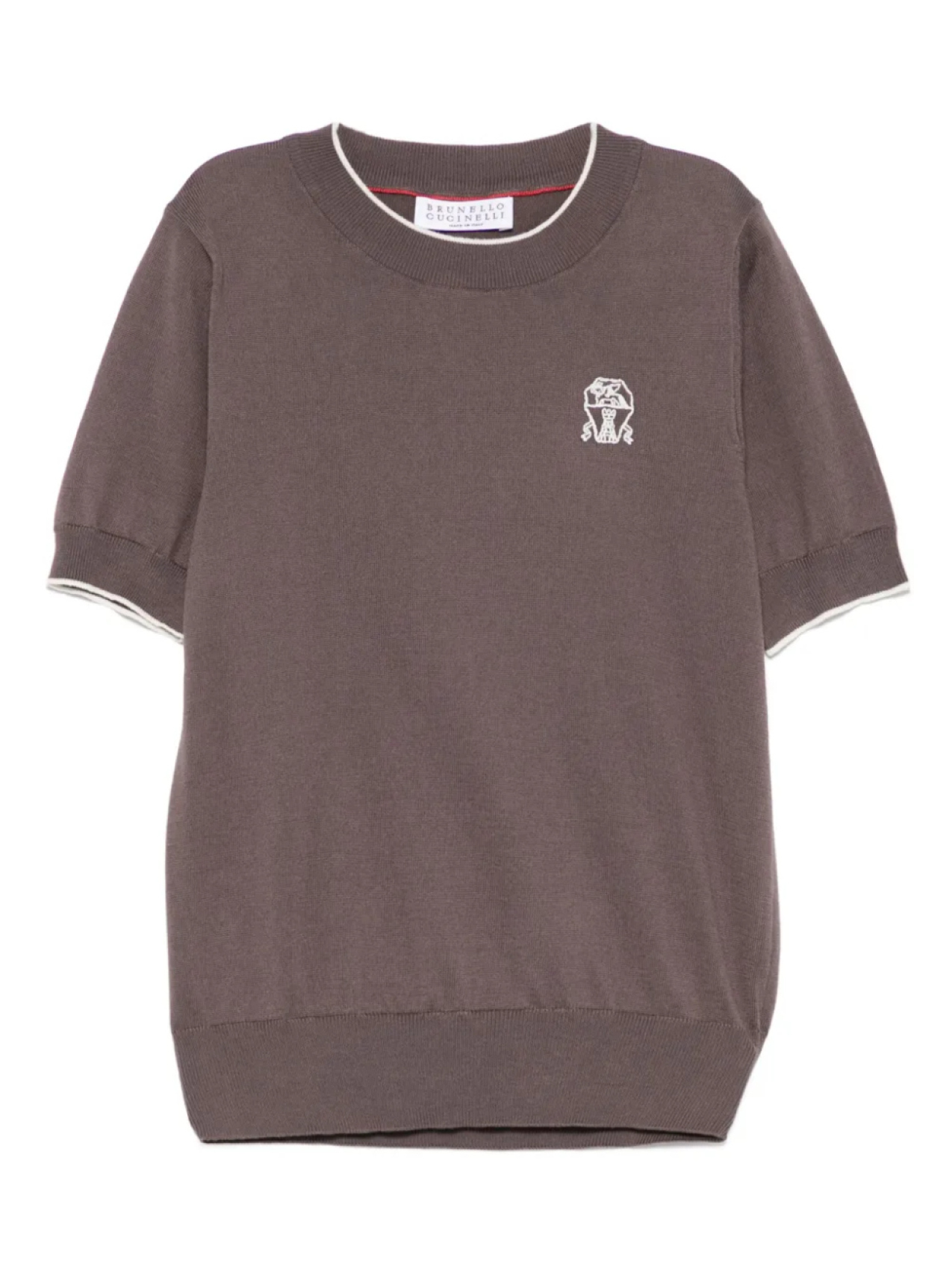 

Футболка с вышитым логотипом Brunello Cucinelli Kids, коричневый