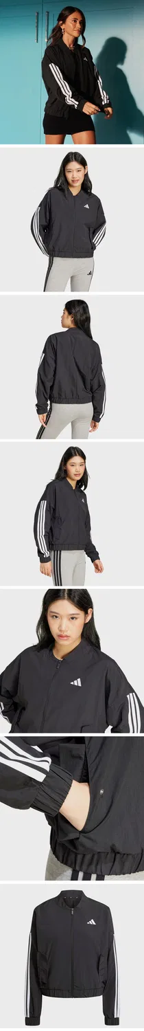 Женский тканый бомбер Essential 3S Lifestyle, чёрный, от Adidas — фото 4