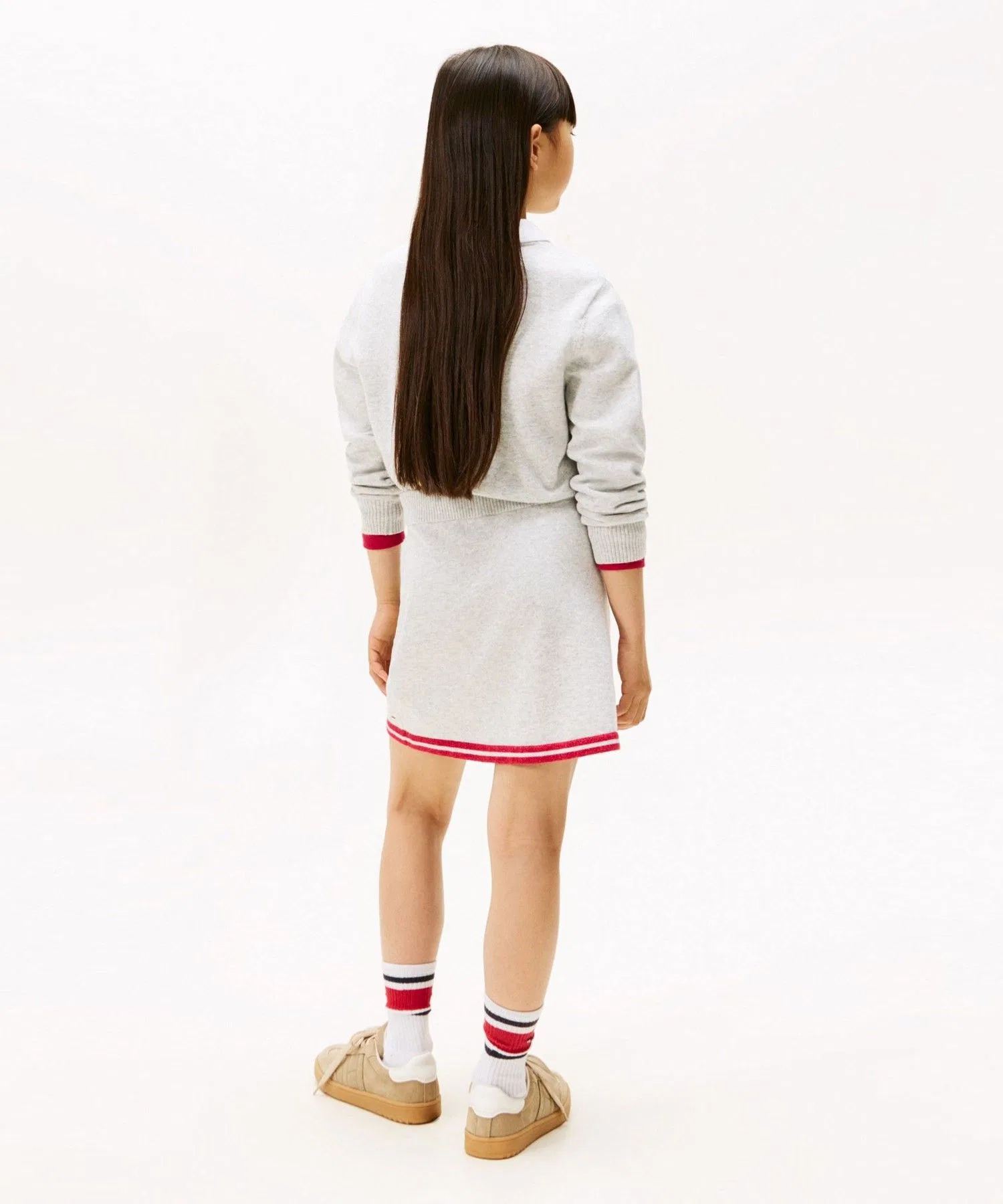 Девочки. Мини-юбка в стиле колледж TOMMY HILFIGER серая — фото 4
