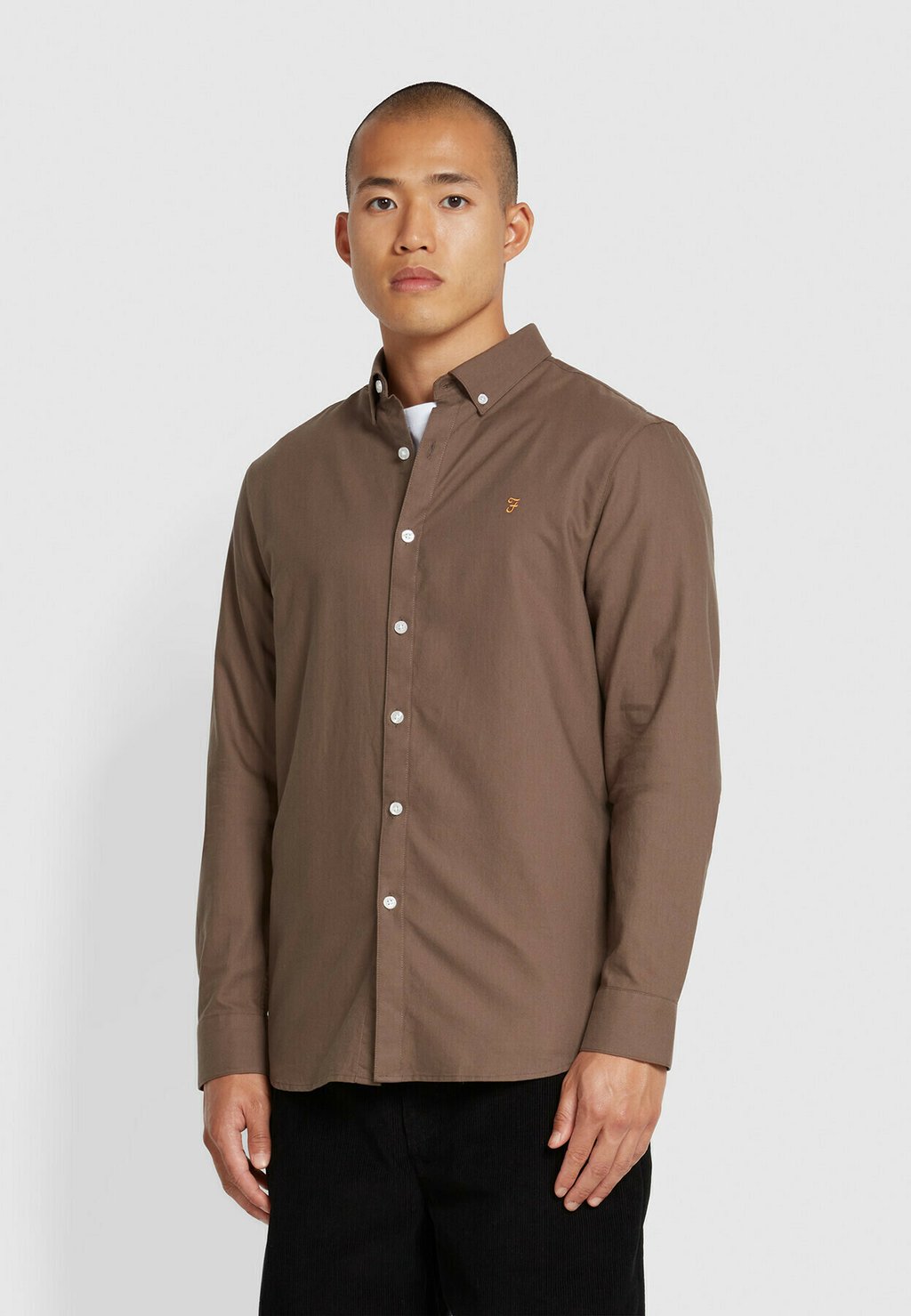 

Рубашка BREWER SLIM FIT OXFORD SHIRT Farah, серый