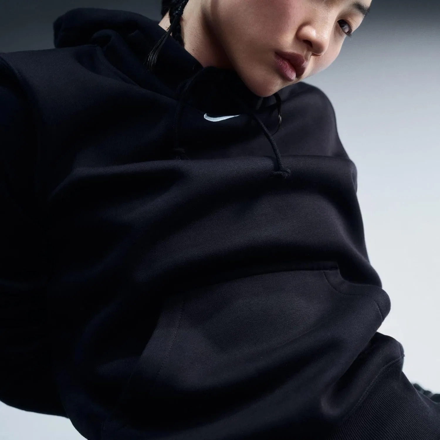 Худи женское Nike Sportswear Phoenix Fleece, Black/Sail — фото 4