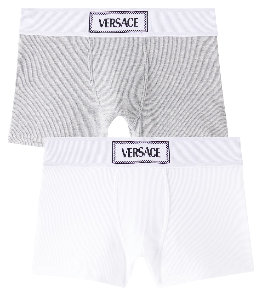 

Комплект из 2 трусов-боксеров из хлопкового джерси Versace Kids, White + Grey Melange