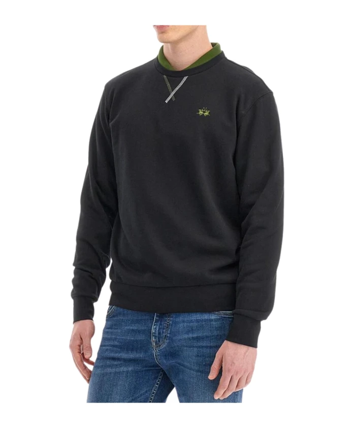 

Хлопковый свитер с длинными рукавами Whitfield черный La Martina, черный