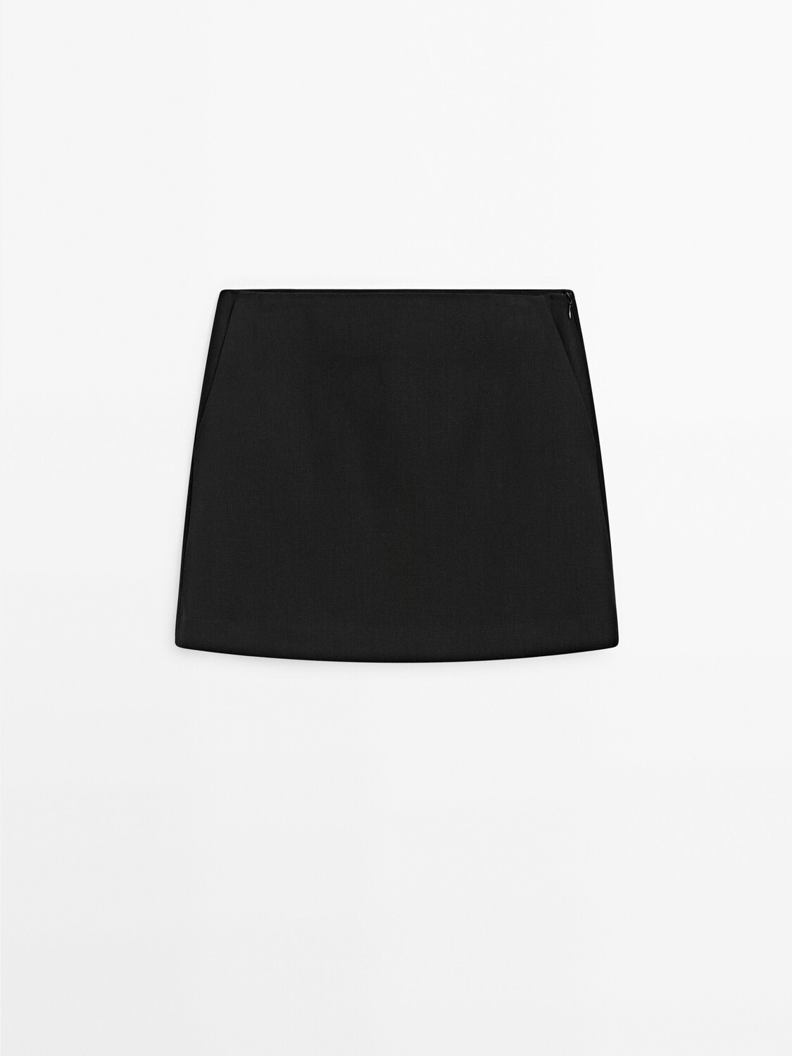 

Мини-Юбка из 100% льна Massimo Dutti, черный