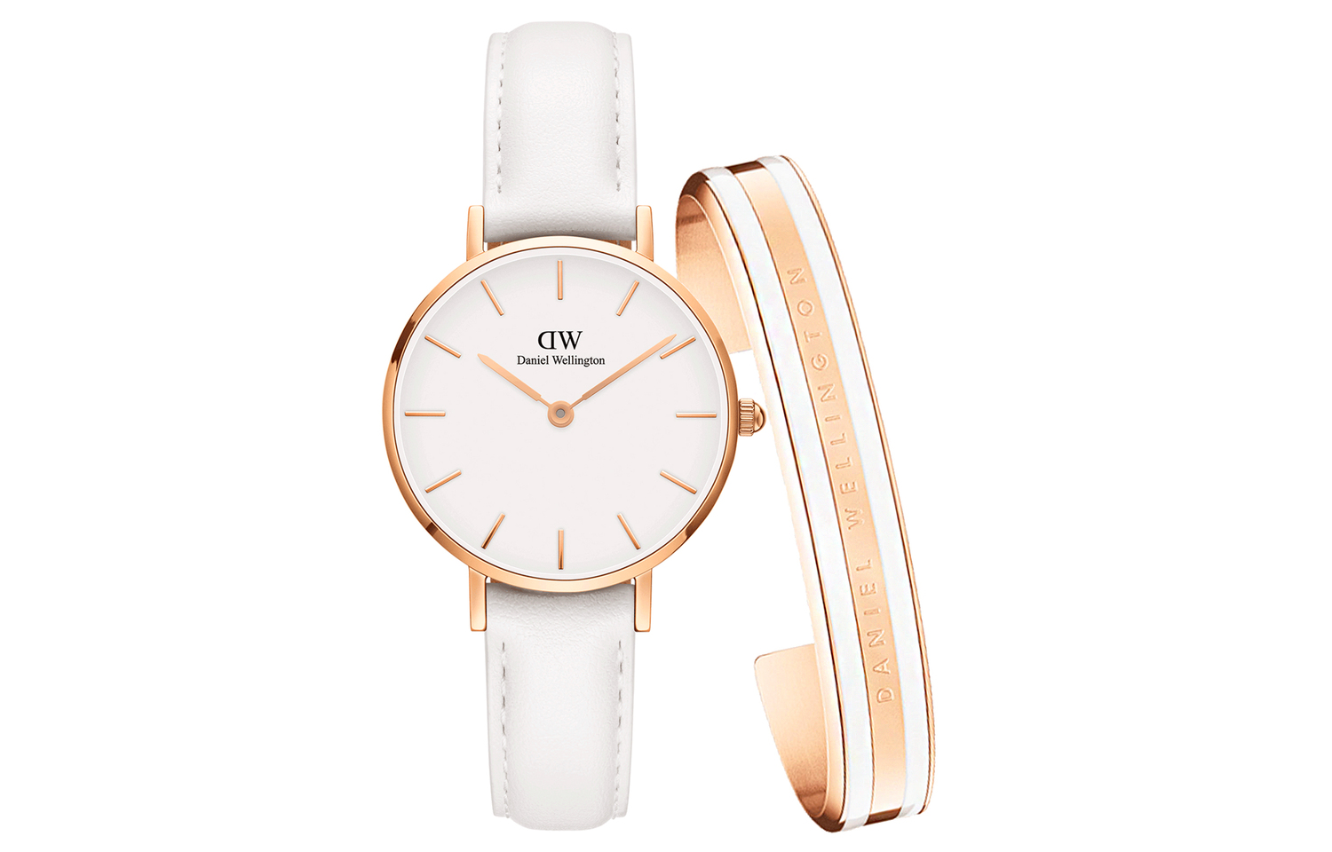 

DW/DanielWellington Часы Daniel Wellington DW Watch & DW Bangle Wrist Watch Quartz Movement White Dial Women's Watch