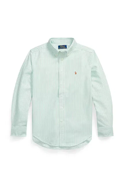 Рубашка детская хлопковая Polo Ralph Lauren, бирюзовый