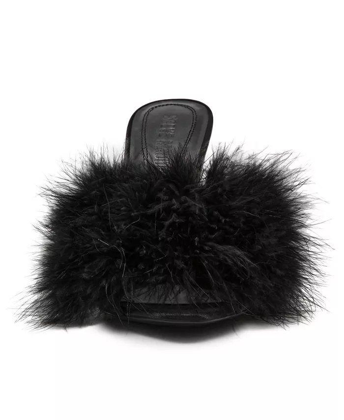 Женские босоножки-мюли Ashbey Feather Stiletto Steve Madden, черный — фото 3
