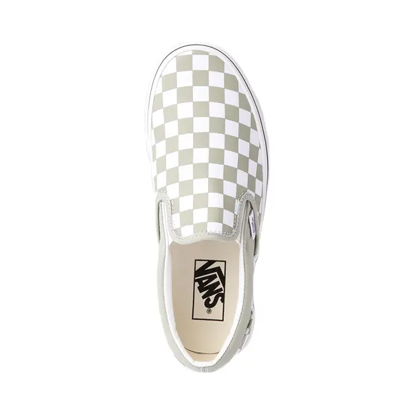 Кроссовки для скейтбординга Vans без шнуровки в шахматном порядке, цвет Desert Sage — фото 4