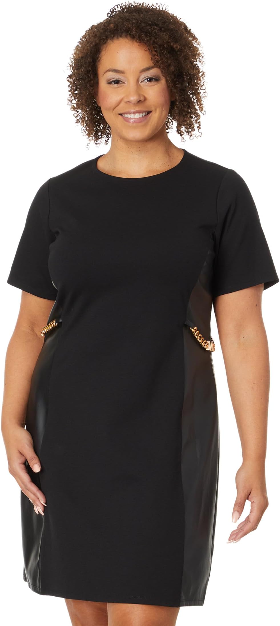 

Платье Michael Kors Plus Size Leather Chain Dress, черный