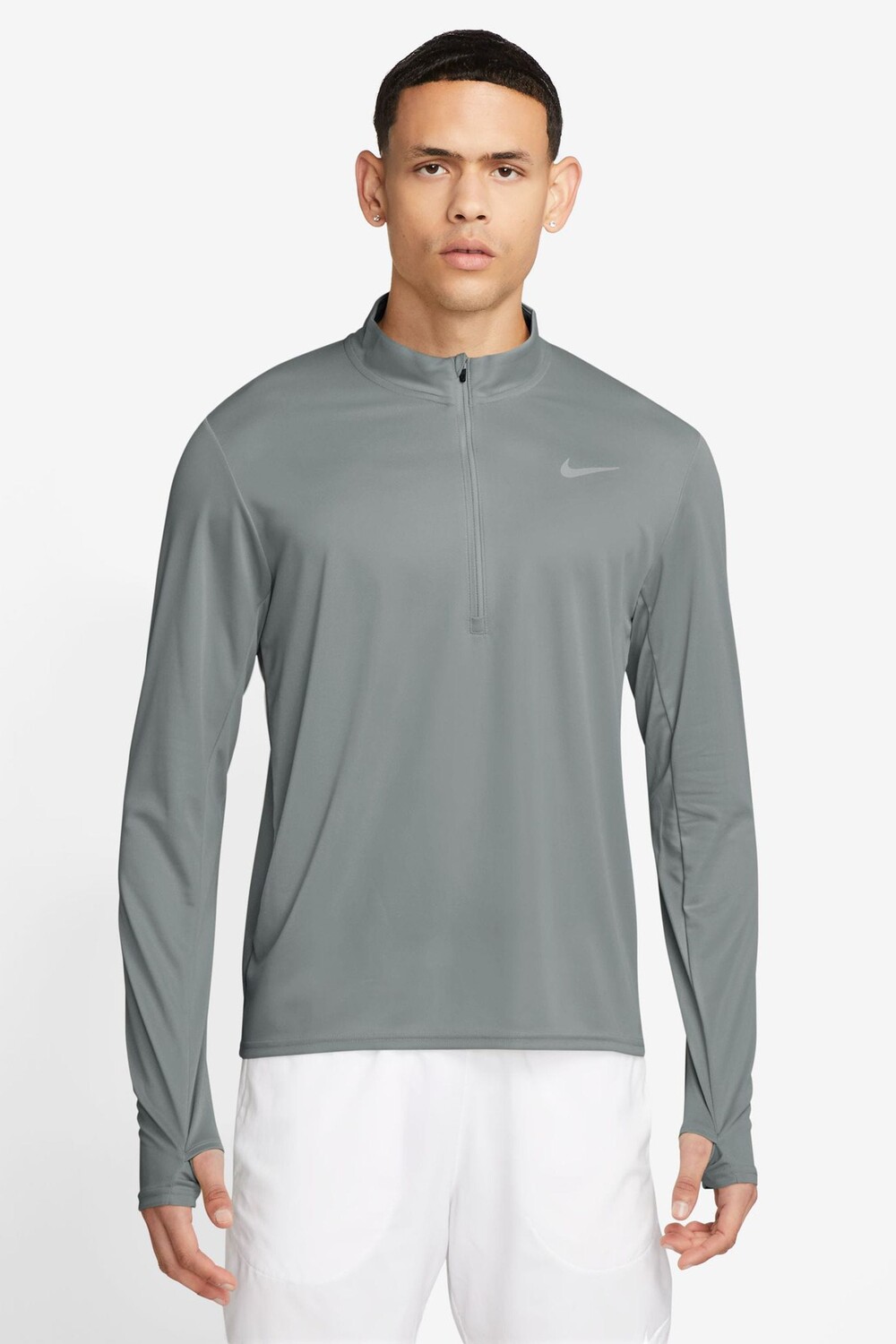 

Беговая футболка Dri Fit Pacer с половинной молнией Nike, серый