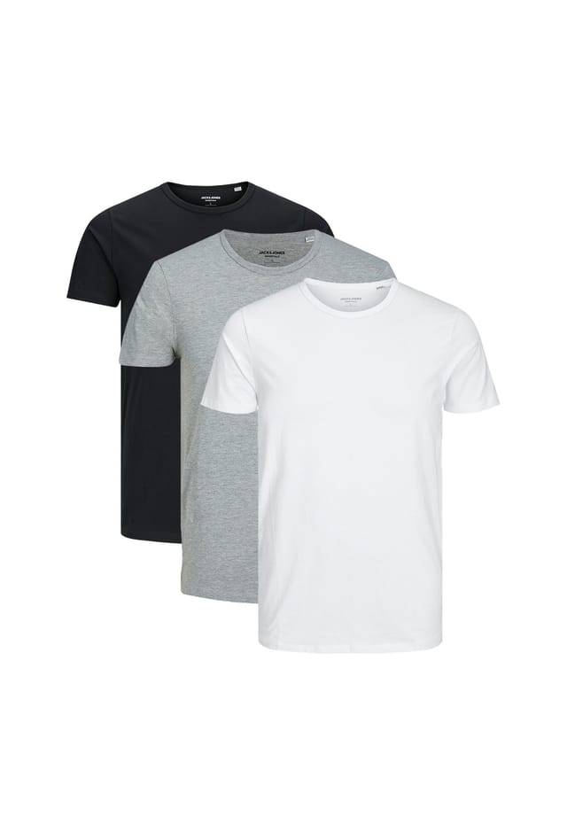 

Футболка 3 шт. в упаковке базовая Jack & Jones, мультиколор