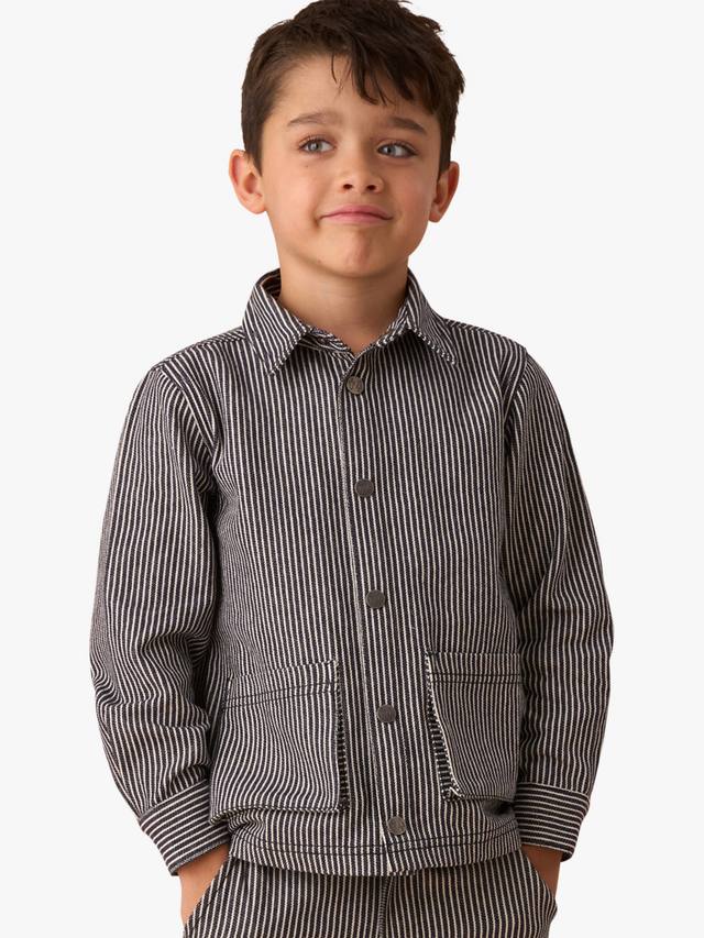 

Детская повседневная полосатая хлопковая куртка Byron Angel & Rocket, Navy/White