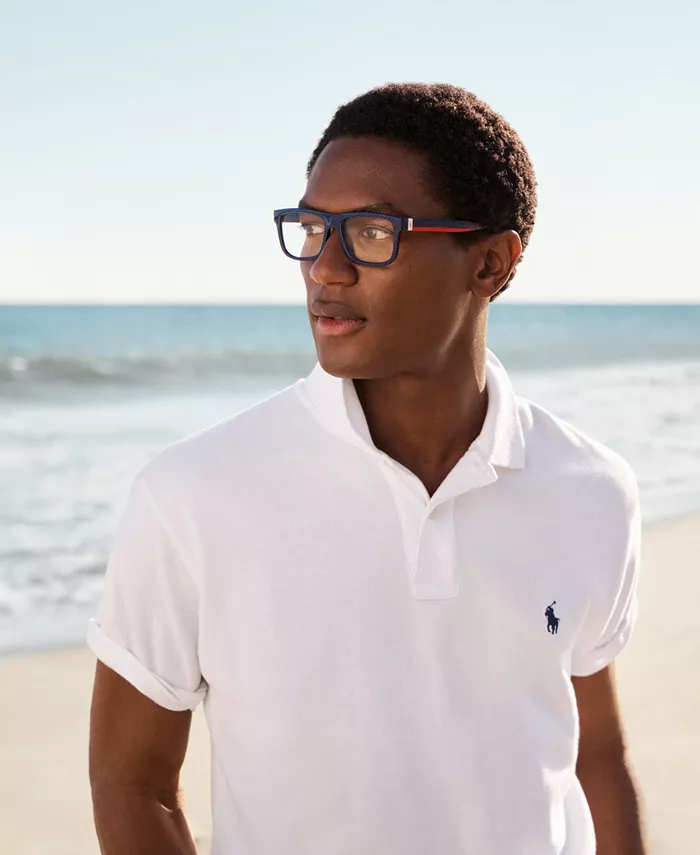 Мужская классическая поло с сетчатой тканью Polo Ralph Lauren, белый — фото 3