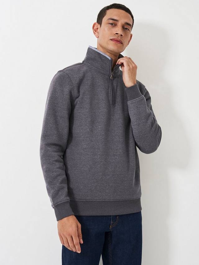 

Классический свитер с полузастежкой Crew Clothing, Charcoal Grey