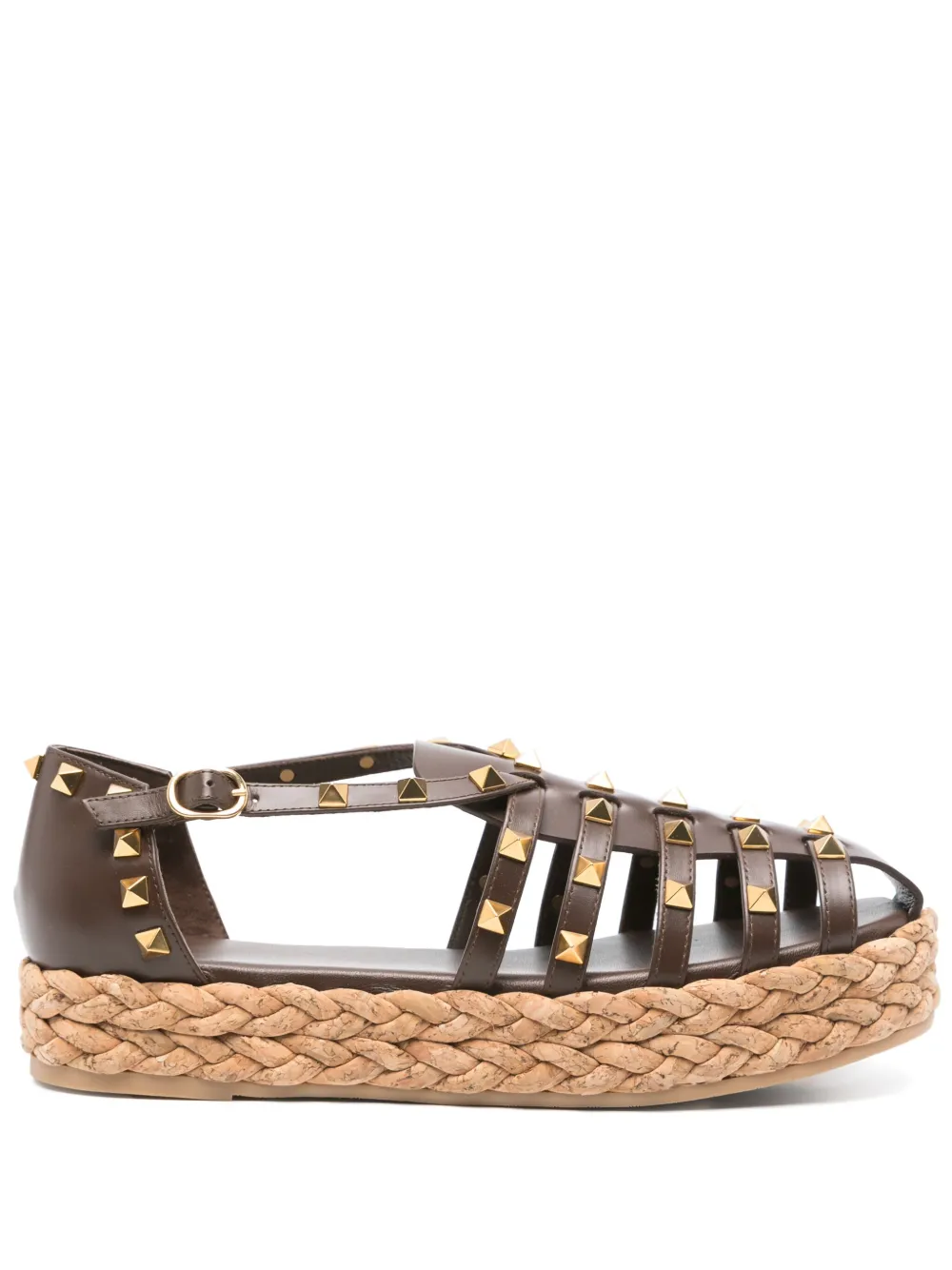 Сандалии Rockstud VALENTINO GARAVANI, коричневый
