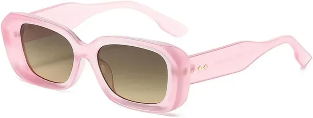 

Солнцезащитные очки с защитой UV400 | Градиентные заклепки, маленькая оправа | для женщин и мужчин, для занятий спортом на открытом воздухе и вождения DSVIGF, Pink Brown Tea