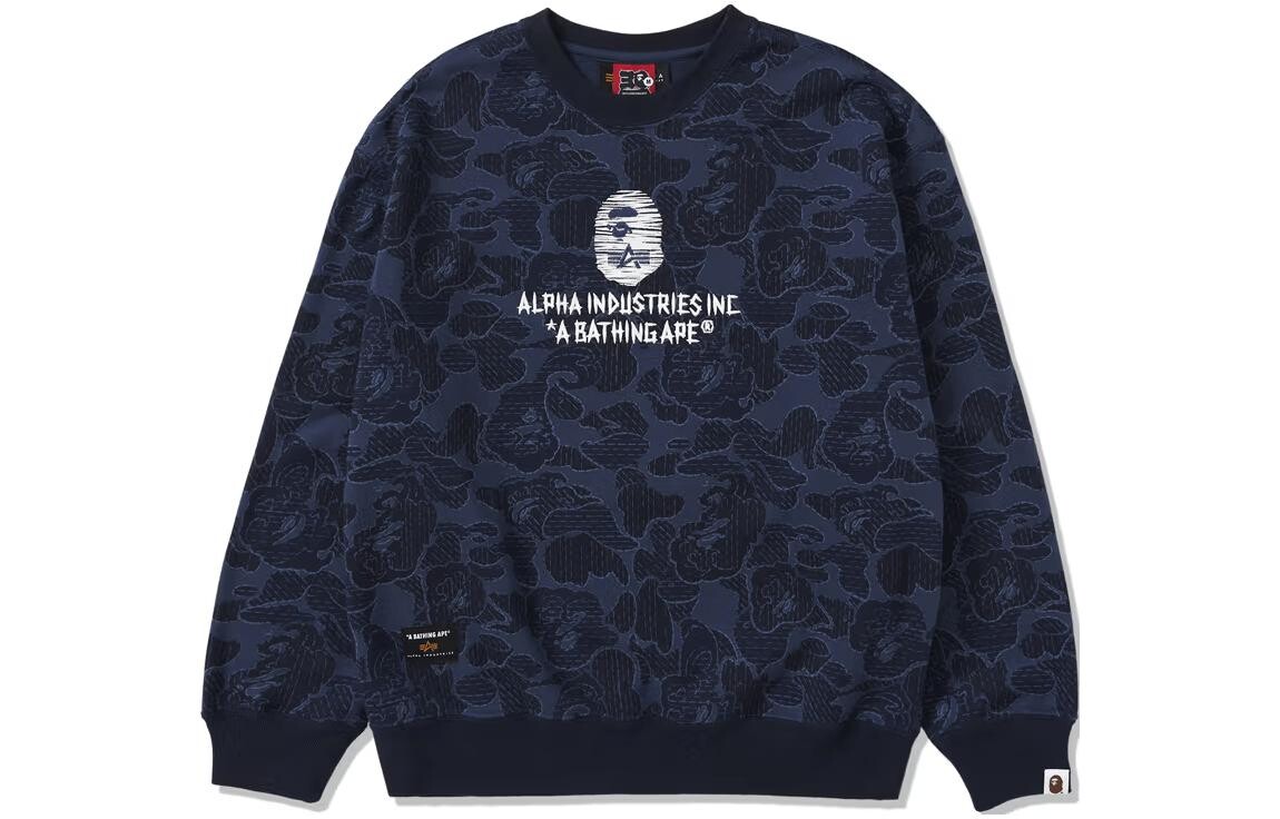 Alpha Industries X Совместный бренд Alpha Industries Толстовка унисекс A Bathing Ape, серый — фото 3