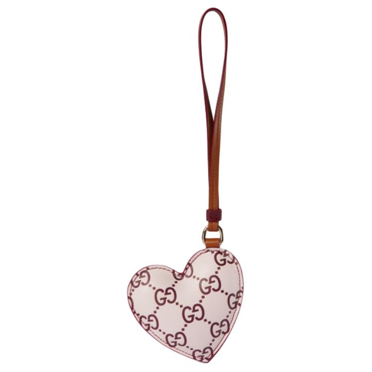 

GUCCI Кожаный брелок для сумки женский розовый, Pink