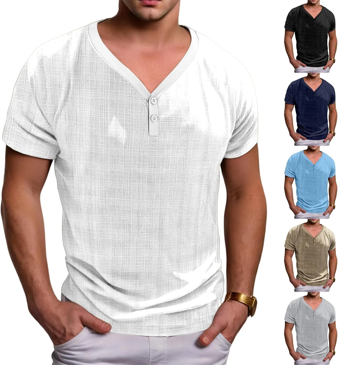 

Мужская футболка V-образный вырез с коротким рукавом, дышащая, быстросохнущая Thatrich