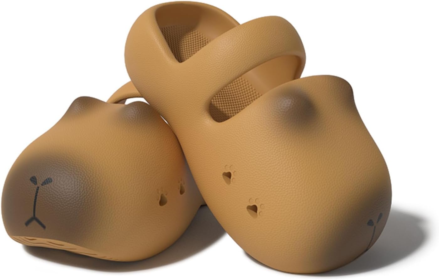 

Тапочки Zureto с капибарой, унисекс, милые шлепанцы с капибарой, сандалии для путешествий и душа, обувь-тапочки, коричневый