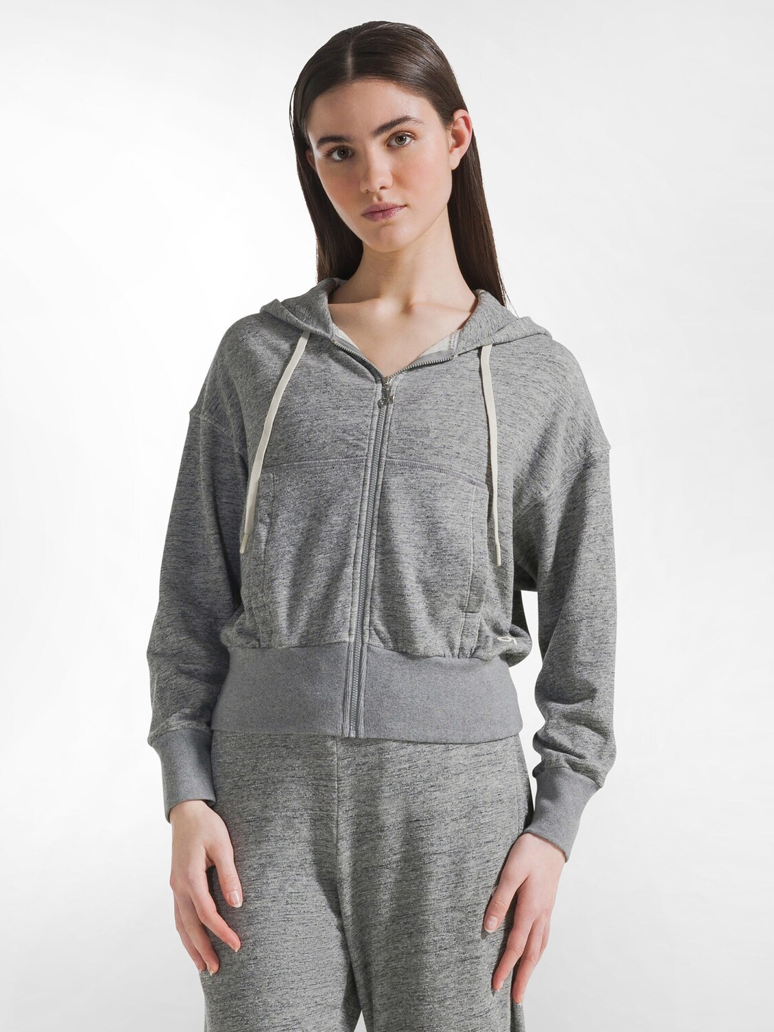 

DEHA Худи на молнии в крапчатом сером цвете