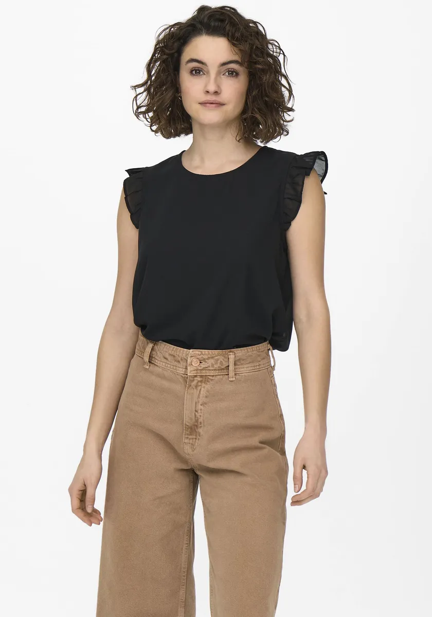 

Блузка-рубашка ONLY "ONLANN STAR S/L FRILL TOP NOOS PTM", черный