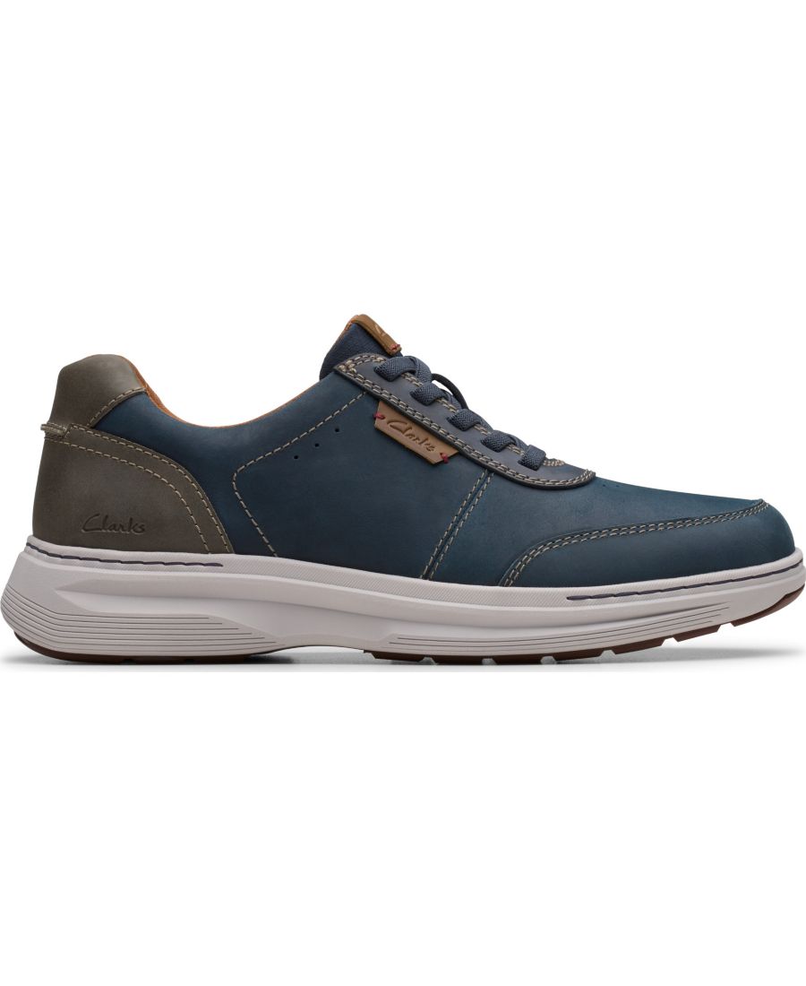 Мужские повседневные кроссовки Craftwell на шнуровке Clarks, Navy leather — фото 2