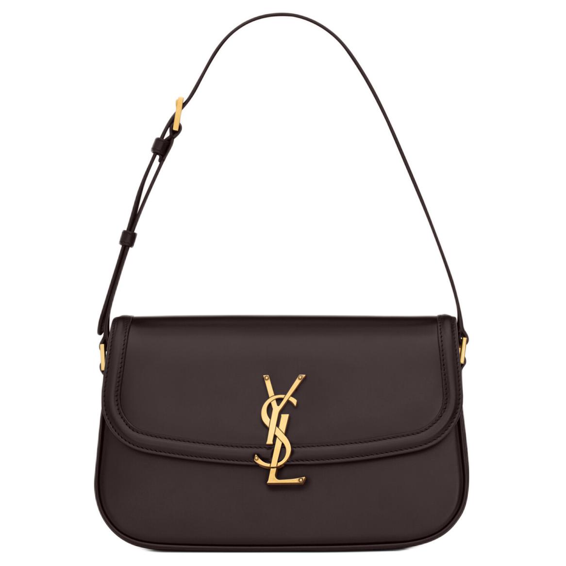 

SAINT LAURENT Сумка через плечо из кожи коровы женская кофейная
