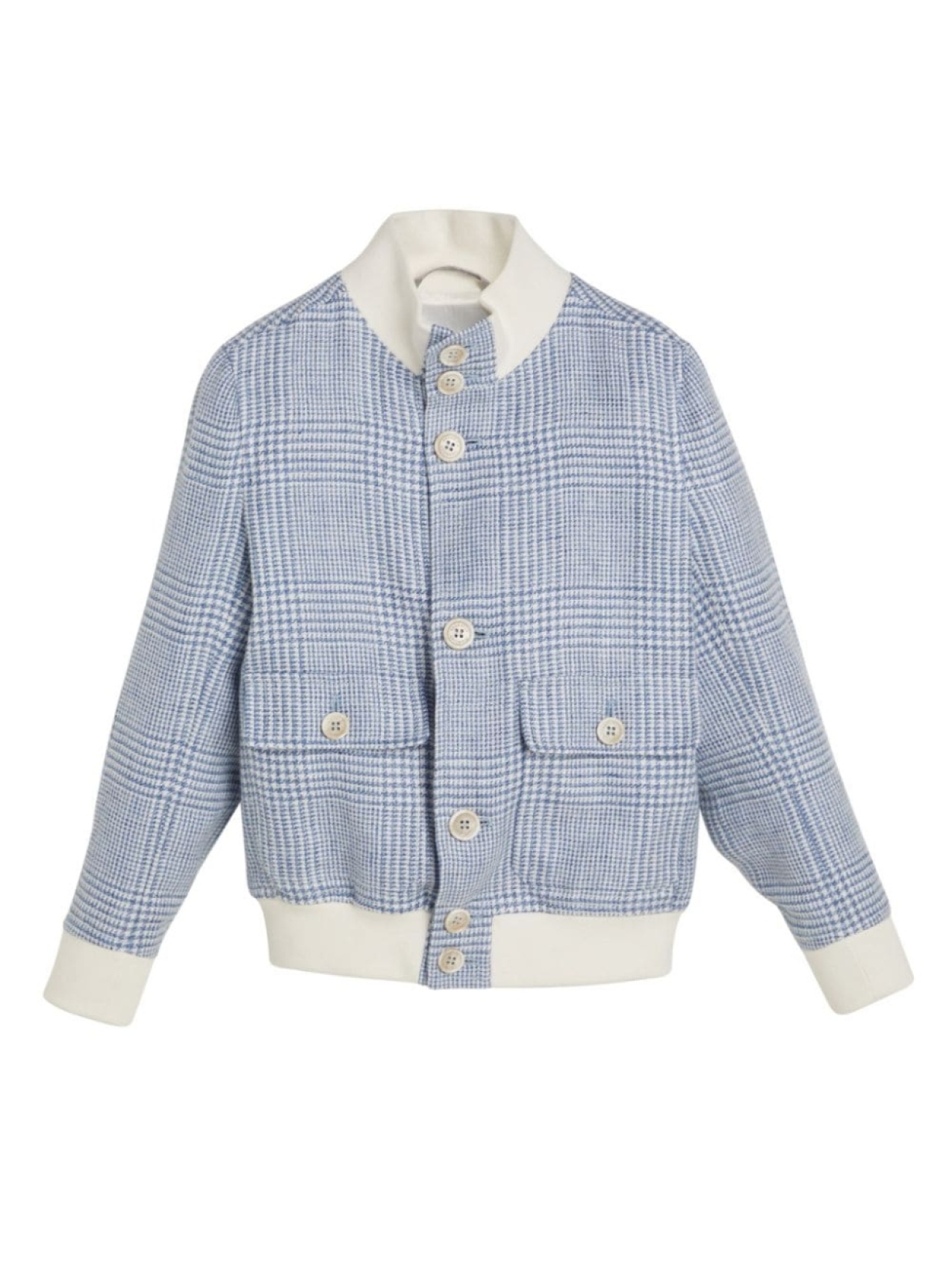 

Brunello Cucinelli Kids бомбер в ломаную клетку, синий