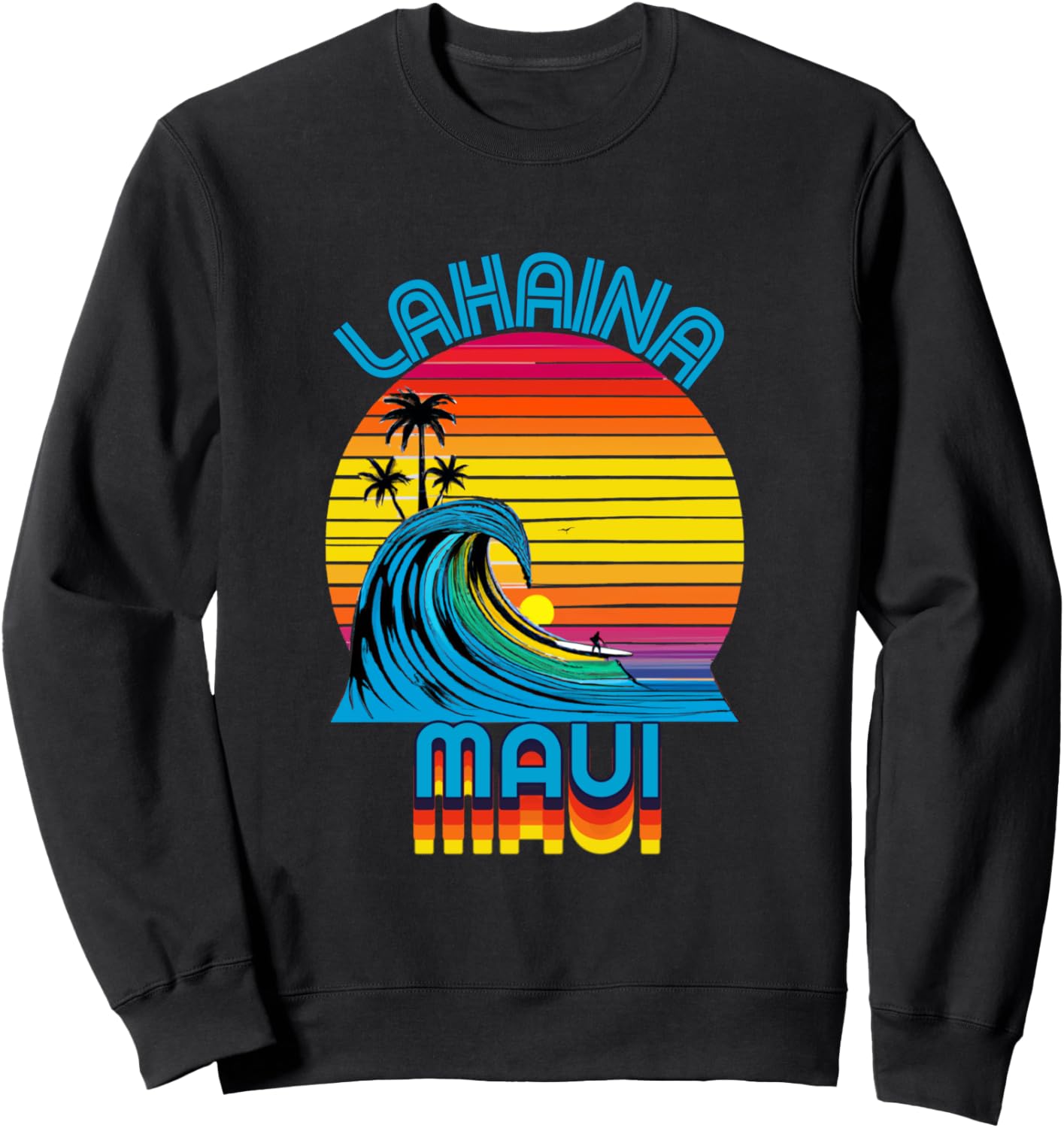 

Ретро-толстовка Lahaina Hawaii в стиле серфинга и пляжа, черная Lahaina Retro Beach Accessories