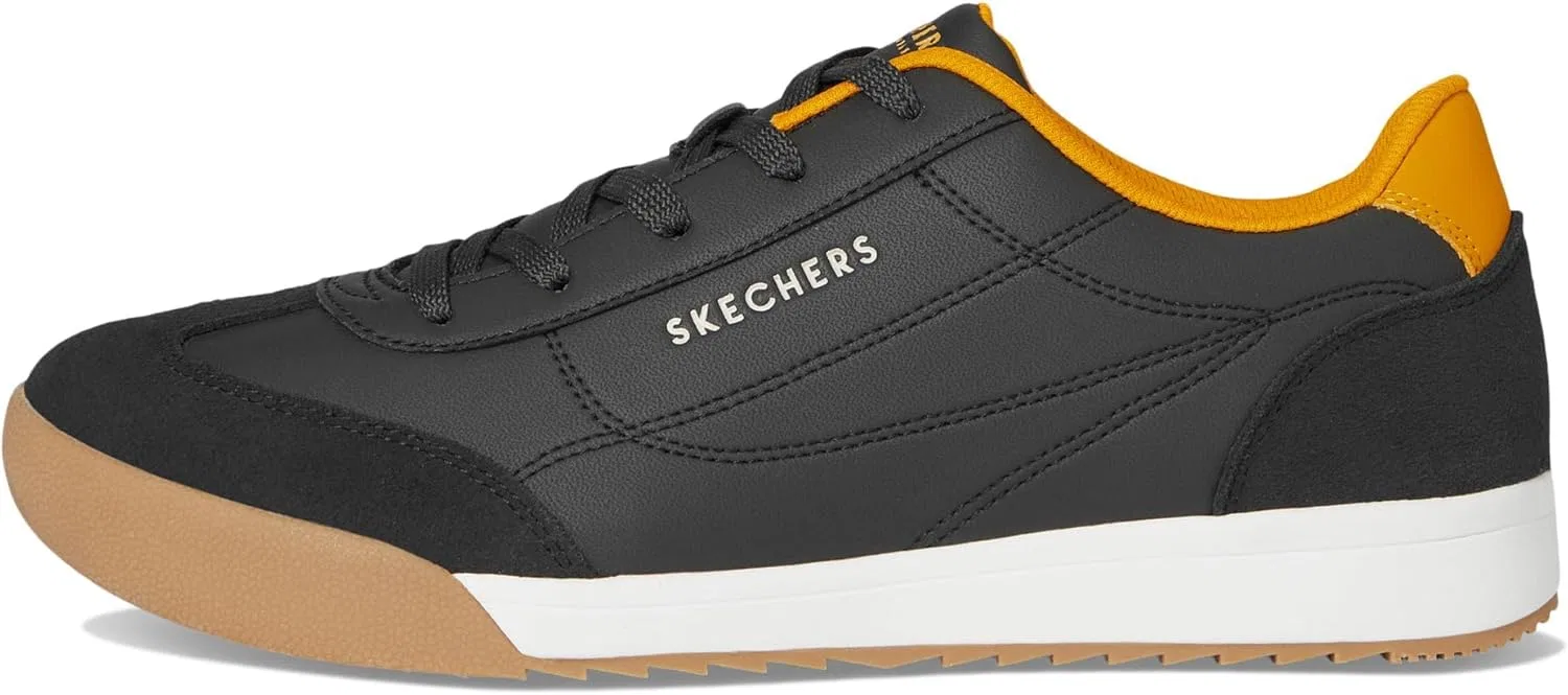 Мужские кроссовки Skechers Zinger Ultimate Classic, Black Duraleather Suede Golden Yellow Mes — фото 4