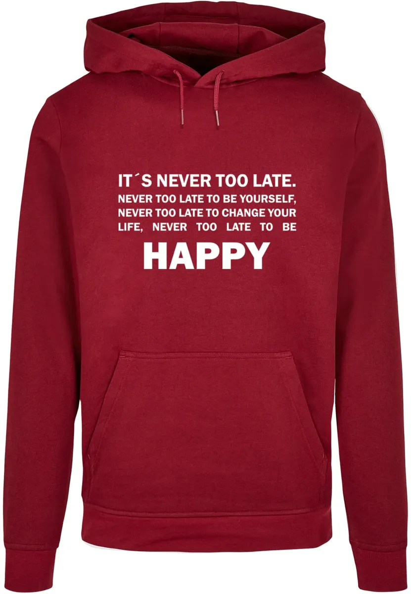 

Толстовка с капюшоном Merchcode " Merchcode Men's Never Too Late Basic Hoody", цвет Burgundy